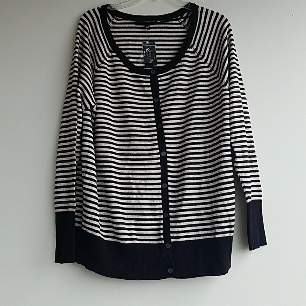 NWT Lane Bryant | black striped cardigan